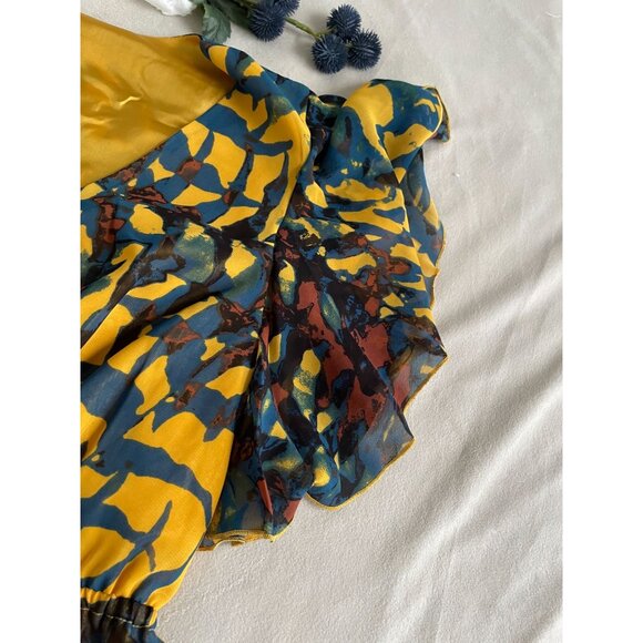 Mac + Jac Abstract Dress Flutter Sleeves Size M Whimsigoth - Picture 10 of 12